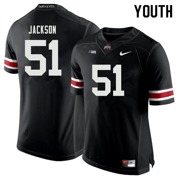 Ohio State Buckeyes #51 Antwuan Jackson Youth Alumni Jersey Black